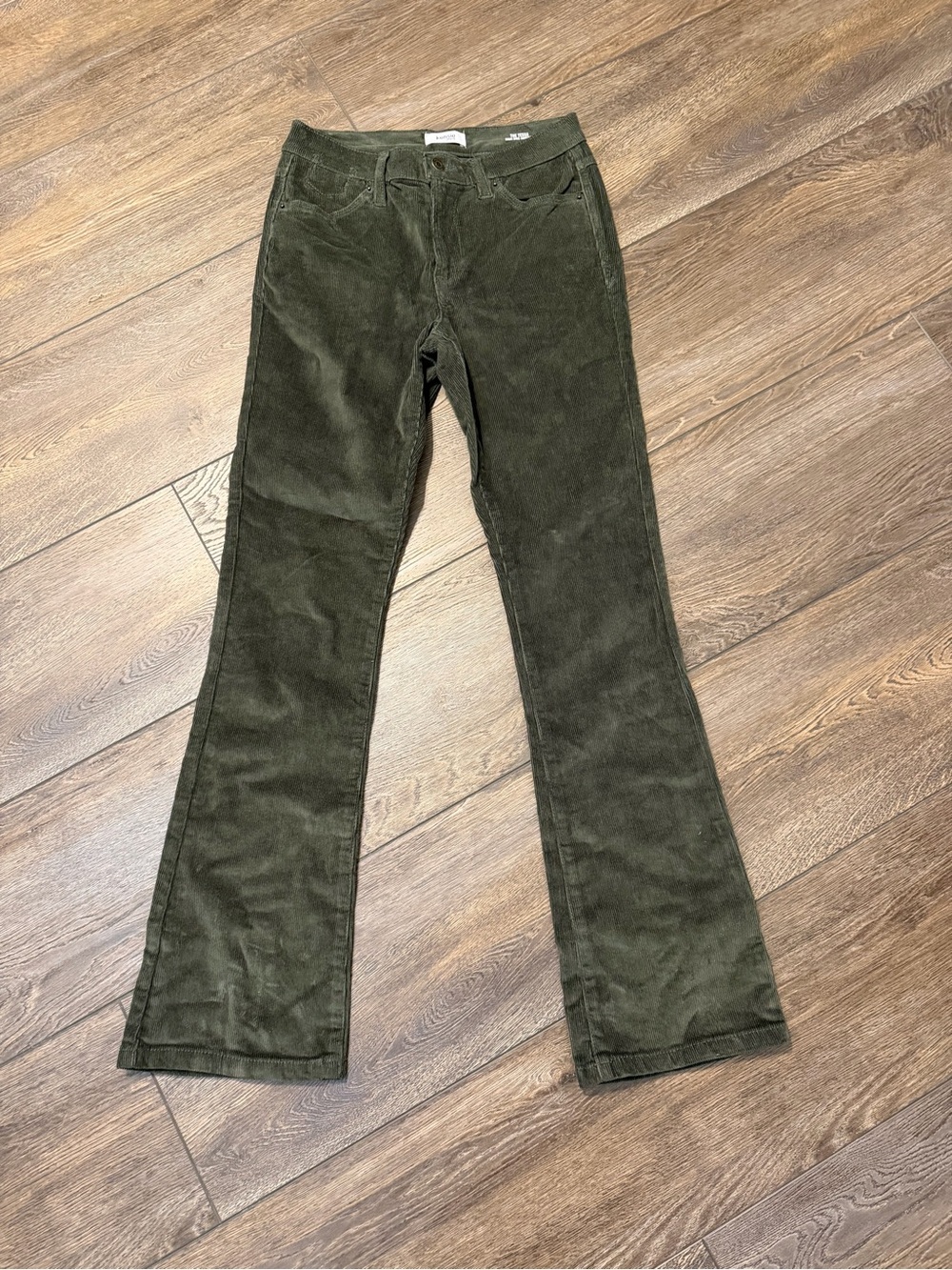 Kensie Olive Green Corduroy Bootcut Jeans